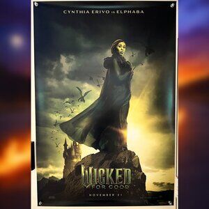 WICKED FOR GOOD (2025) - ORIGINAL DOUBLE SIDED ADANCE CYNTHIA ERIVO MOVIE POSTER
